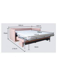 Multifunctional Apartment Sofa Bed Fabric Three-Person Living Room Sofa Art Push-Pull Bed thumbnail-3