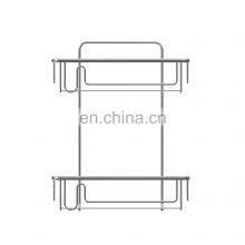 2 Tier Stainless Steel Wire Rack Wall Mounted Adhesive Magic Sticker Bathroom Storage Shelf Rack thumbnail-2