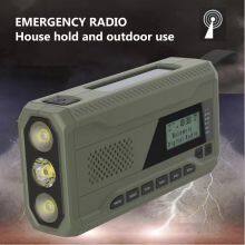 Solar Radio, Portable Crank Radio, Dynamo Radio With DAB FM, Integrated 4500 MAh Rechargeable Battery, 4 Modes, LED Torch, LED Reading Light With Motion Sensor, SOS Alarm for Outdoor thumbnail-4