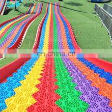 Various Choice Customized Amusement Ride Plastic Rainbow Colorful Slide for Kids for Sale thumbnail-5