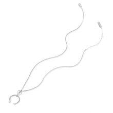 S925 Sterling Silver Crescent Pearl Pendant Necklace