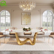 Luxury Table Wedding Event Table Home Furniture Dining Table Stainless Steel thumbnail-3