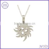 OEM stainless steel unique sun shape pendant necklace