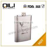 Stainless Steel Whisky Hip Flask With Silk Screen Printing