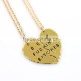 Best Bitches Broken Heart Necklace Pendant Necklace Wholesale thumbnail-6