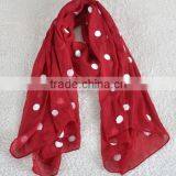 Fashion Spring Summer Dot Embrodiery Wide Cotton Custom Scarf thumbnail-5
