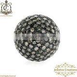 Diamond Studded Beads, Diamond Ball, Beads Findings, Diamond Pave Beads, Vintage Finding Jewelry, Fashion Jewelry Findings thumbnail-1