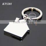 Mini House Shaped Promotional Zinc Alloy Silver Blank Metal House Shape Key Holder thumbnail-1