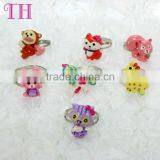 Happy Glitter Face Shaped Ring Plastic Toy Kids Finger Plastic Ring for Children thumbnail-3