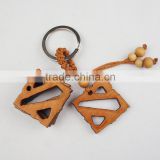 Carved wooden keychain