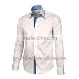 Double Collar White Men Shirts