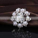 Round Pearls Rhinestone Buckle Pins,Wedding Bridal Brooch For Dress thumbnail-2