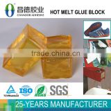 Hot melt adhesive block for glass and sbs revertex