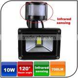 Warranty 2 Year IP65 Aluminium Alloy 10W Outdoor Floodlight Led Night Light With Sensor