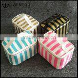 Women Cosmetic Organizer Travel Stripe Toiletry Case thumbnail-3