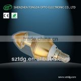 360 Degree bean angle e14 led bulb 4w gold candle 12v 24v dimmable with 3 years warranty (CE& Rohs)