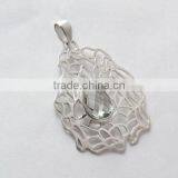 A Little Dearer !! Green Amethyst 925 Sterling Silver Pendant, Silver Jewelry 925, Sterling Silver Jewelry thumbnail-6