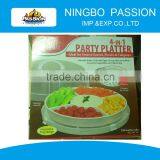 4-in-1 Portable Plastic Party Platter With Lid - Cupcake Carrier / Egg Holder / Veggie Tray / Chip and Dip Server Plate thumbnail-1