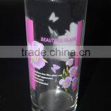 Machine Press Glass Flower Decal Water Juice Tumbler Cup thumbnail-1