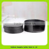 Solid Coffee Circular Cup Mat With Custom Logo, Faux Leather Coasters With Holder 16031 thumbnail-4