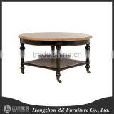 France Country Style Solid Wood Round Coffee Table thumbnail-1