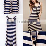 latest fashion cheap elegant stripe sleeveless crew neck sexy dresses for girls from china supplier on alibaba