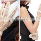 Stylish Girls Sexy Lace Gloves Purple Black Leather Sexy Lace Gloves thumbnail-5