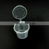 Plastic Sauce Cups with Hinged Lids 0.75oz, 1oz,1.5oz, 2 oz,