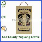 2 Bottle Wine Glass Packaging Box Hand Carved Wood Box thumbnail-3