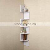 Large Laminate Corner Wall Mount white MDF bookshelf