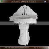 White Marble Stone Bathroom Pedestal Sink thumbnail-1
