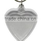 Hot Selling Heart Shape Clear Plastic Photo Frame Keychain thumbnail-1