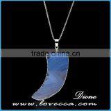 Ivory Shape Genuine Natural Agate Necklace Crystal Stone Pendant Necklace thumbnail-3