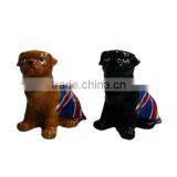 Ceramic Dog With UK Flag Coin Bank thumbnail-1