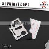 Cheap stainless steel multi-functional survival card