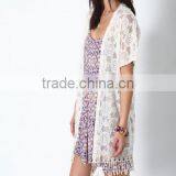 Spring Embroidered Fringe Lace Kimono Short Sleeve Small Women Coat thumbnail-2