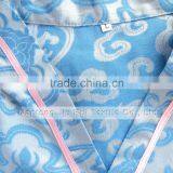 Bule/Rich Floral Pattern Sweat Steaming Clothes V-Neck Jacquard Family Pajama Set Short Sleeve Women/Men Pajamas thumbnail-3