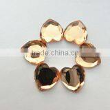 Light Topaz Crystal Flat Back Mirror Beads With Heart Shaped for Pendant ;jewelry Making