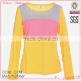 Manufacturer Hot Sale Women Round Collar Long Sleeve Multi Color Sweet Shirts thumbnail-1