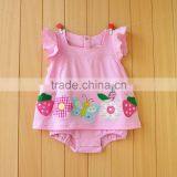 Latest Custom Newborn Girl Lovely Fashion Rompers 2017 Summer Kid Bodysuit Clothing Kint Wholesale Baby Girl Clothes Romper thumbnail-3