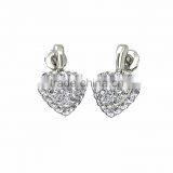 Latest Silver Plated CZ Solitaire Heart Earrings thumbnail-1