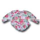 fashion style children's shirts printed flowers poplin shirts