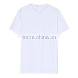 Zm35432a Wholesale Plain White Shirts Fashion v Neck t Shirt thumbnail-1