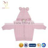 Baby Girl Pink Knitted Sweater Cardigan,Cable Knit Sweater Cardigan for Girl thumbnail-1