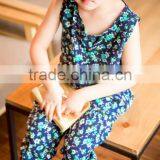 Lovely Sleeveless Dress Set Chifon Blouse Set for Baby Girl Printed Flower Jumpsuit thumbnail-5