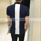 2016 Fashion Custom 100 Cotton Two Color Polo Shirt With Double Pocket thumbnail-6