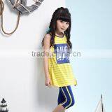 2016 Wholesale Leisure Boutique Customized Stripe Children Clothing Sets for Summer thumbnail-3