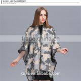 Oversized Sweater Cardigan Camouflage Palermo Runway Catwalk Street Snap Knitted Cardigan Plaid Cape Poncho Shawl Women Lady thumbnail-2