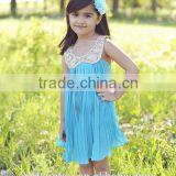 2017 Christmas Dress Chiffon With Gold Sequin Collar Dress Baby Kids Summer Dress thumbnail-3