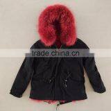 Myfur Custom Navy Outer Parka With Removable Dyed Fox Belly Fur Lined in Wholesale Price thumbnail-6
